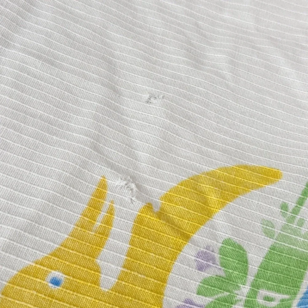 Vintage Sears Dinosaur Twin Flat Sheet Kids Bedding Colorful‎ Prehistoric Print